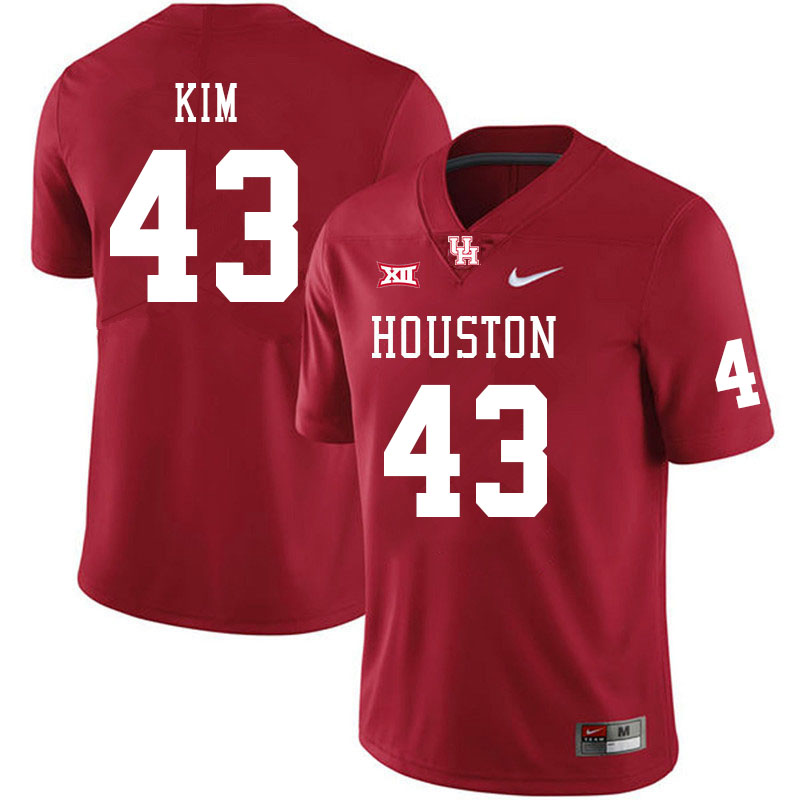 Men #43 Joseph Kim Houston Cougars College Football Jerseys Stitched Sale-Red